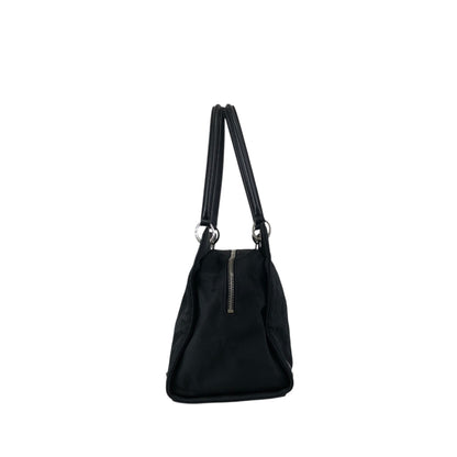 Christian Dior Cannage Logo Charm Handbag Black Vintage bceacw