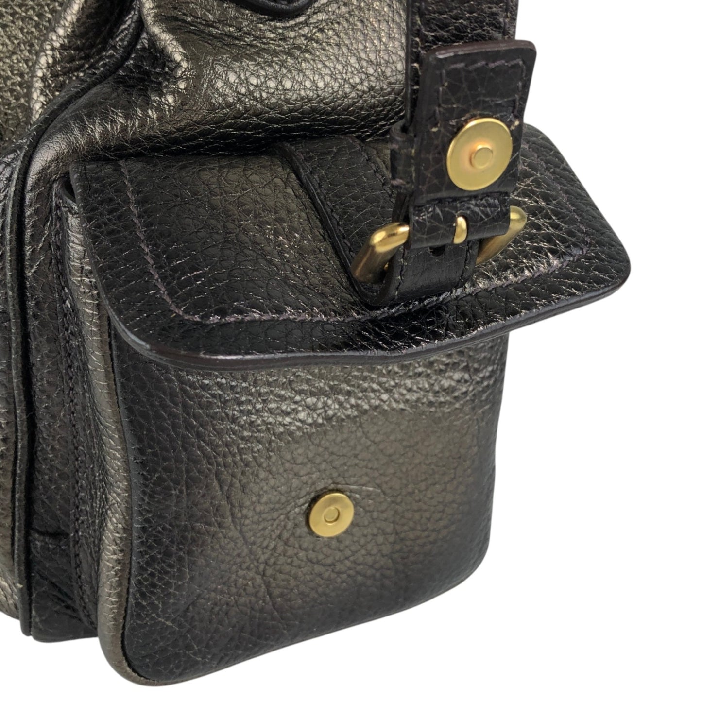 PRADA Logo Side Pocket Two-way Handbag Shoulder bag Bronze Vintage fiftw3