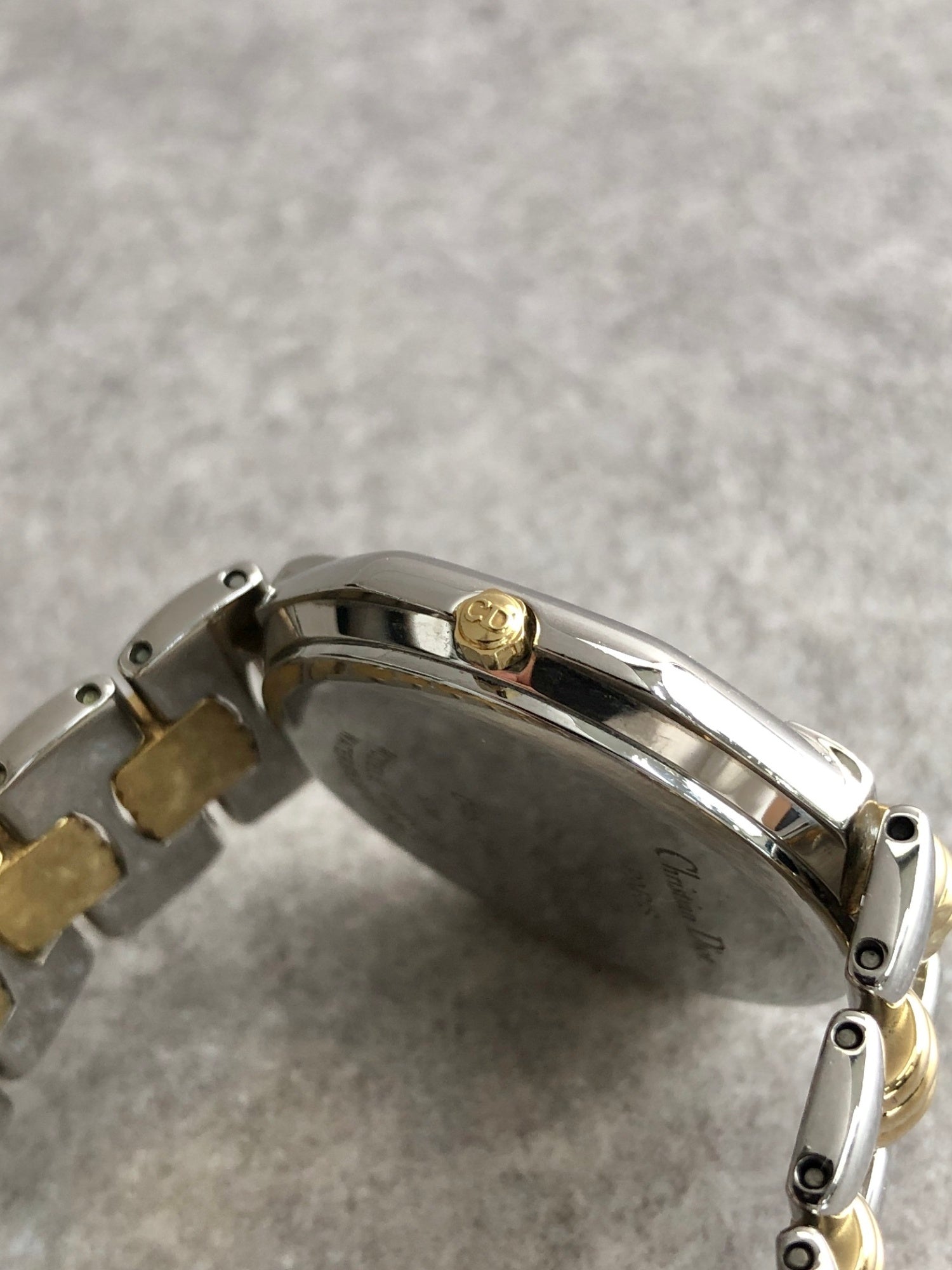 Christian Dior Octagon Watch Gold×Silver D45-204 QZ Vintage 6u2khk