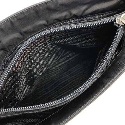 PRADA Triangle Logo Nylon Shoulder bag Black Vintage 4dws2a