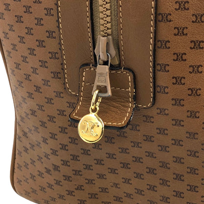 CELINE Triomphe PVC 皮革手提包波士頓包棕色復古 v4ikr4 