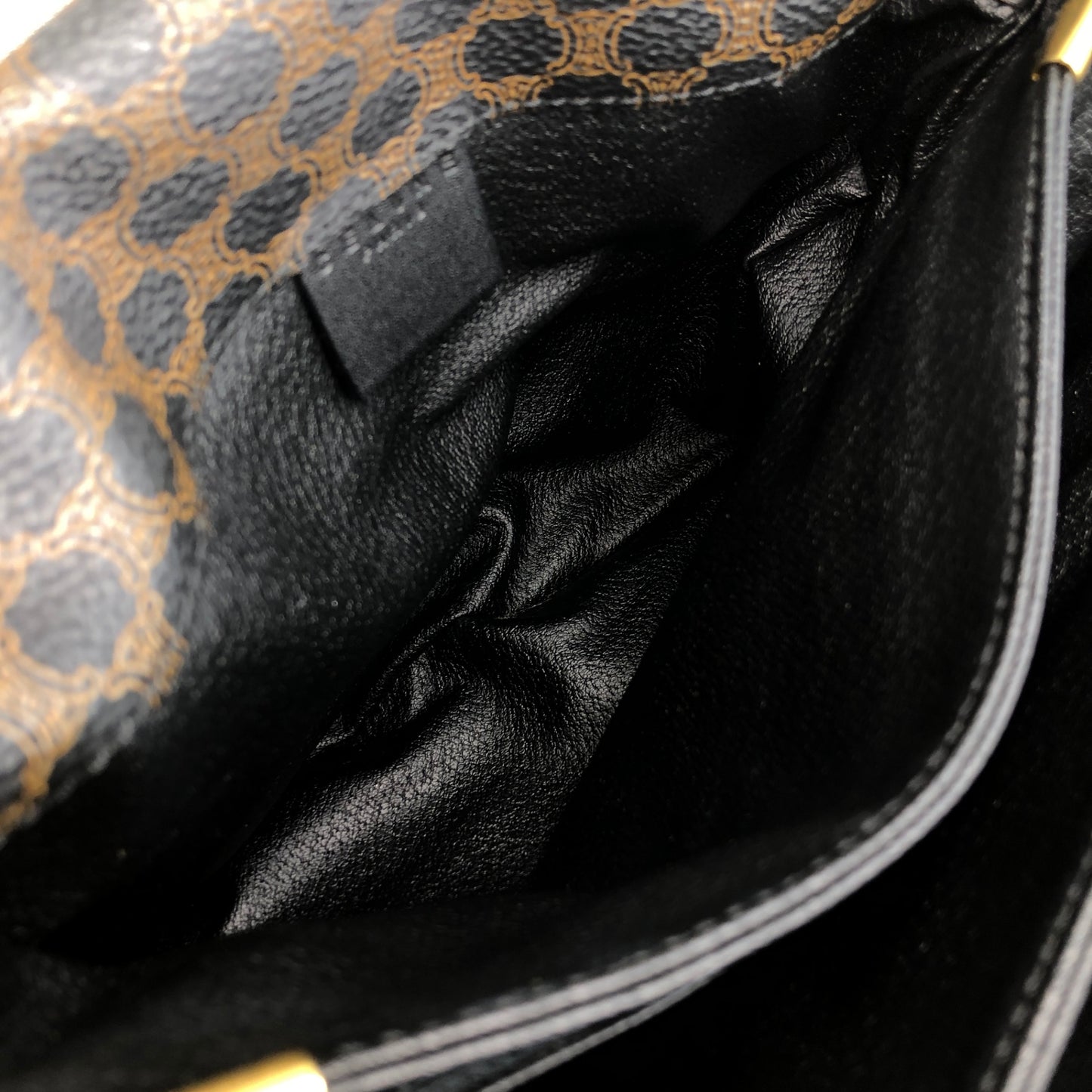 CELINE Macadam Front Buckle Shoulder bag Black Vintage n5nr8t
