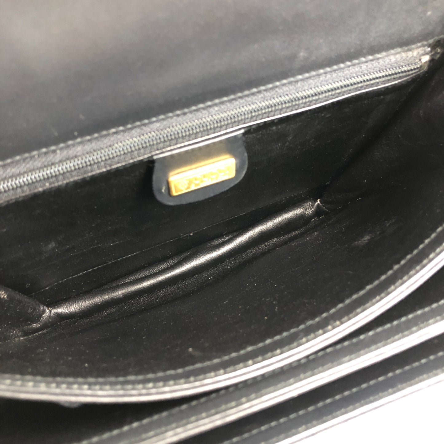 GUCCI Bamboo Turn Lock  Shoulder bag Black Vintage hksc78