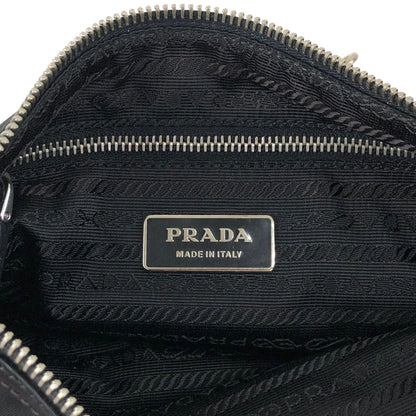 PRADA Triangle Logo Chain Shoulder bag Black Vintage 3m6ggr
