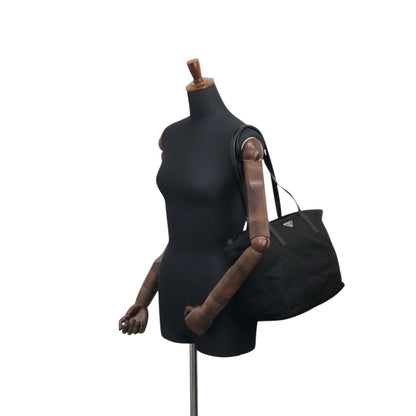 PRADA Tessuto Triangle Logo Totebag Black Vintage 28m35x