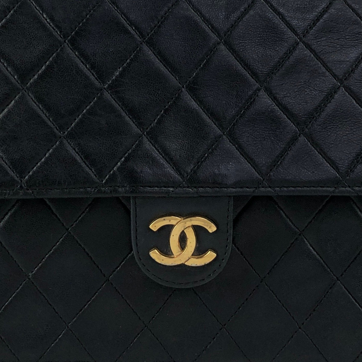 CHANEL Matelasse Coco Mark Chain Shoulder bag Black Vintage bx28zt