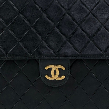 CHANEL Matelasse Coco Mark Chain Shoulder bag Black Vintage bx28zt
