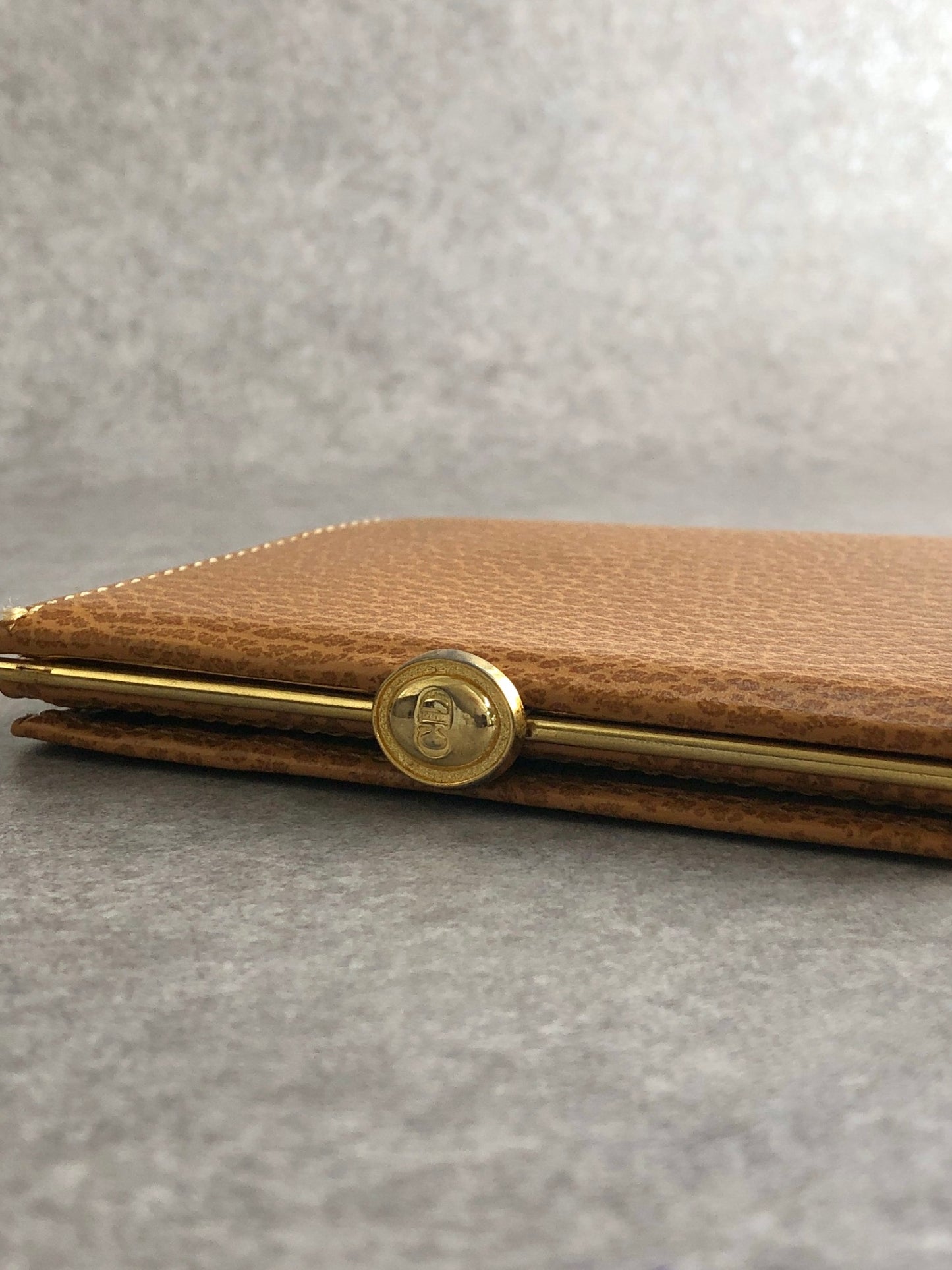Christian Dior CD Logo Folded Wallet Brown Vintage 2yipm5