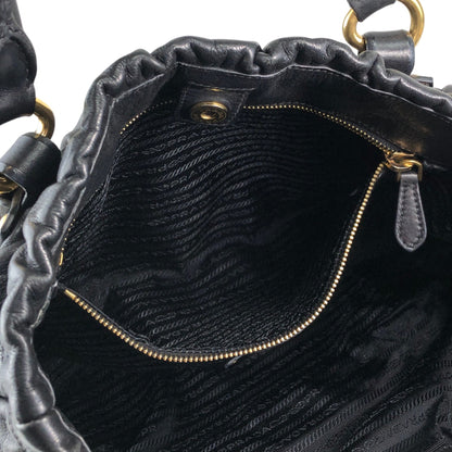 PRADA Logo Two-way Handbag Shoulder bag Black Vintage t5sy7s