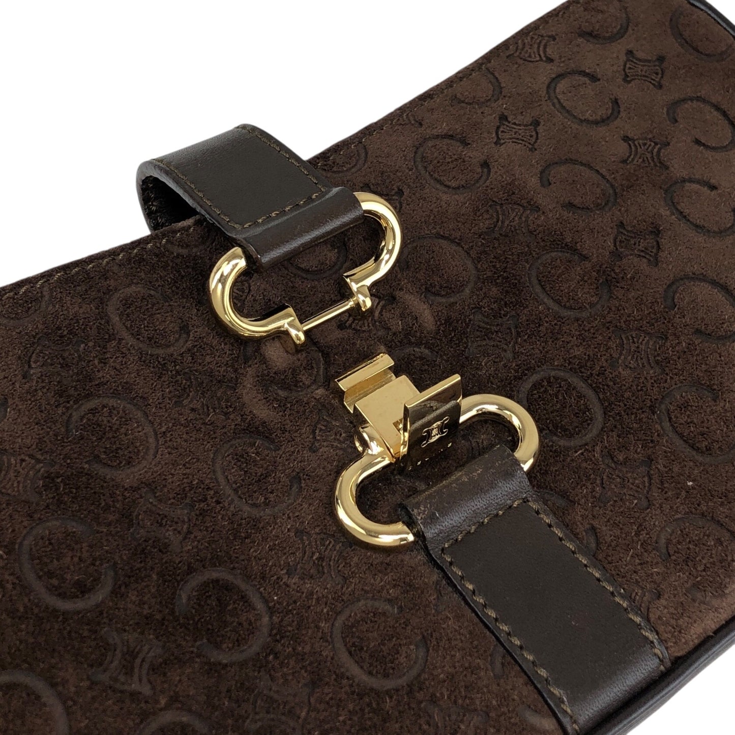 CELINE Horse Bit Shoulder bag Brown Vintage jvhfaj