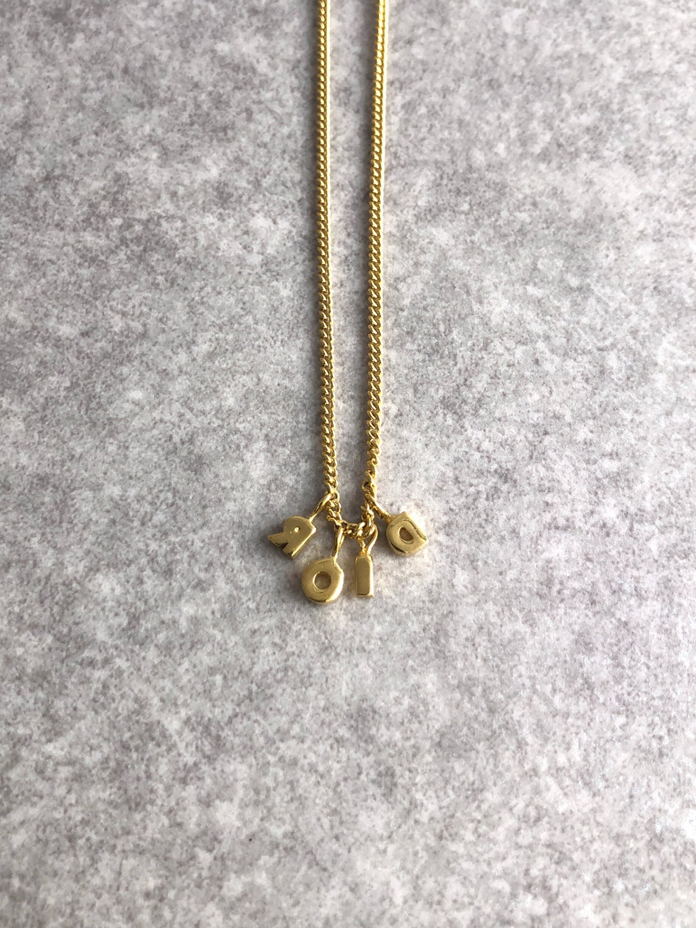 Christian Dior CD Logo Necklace Gold Vintage gex7us