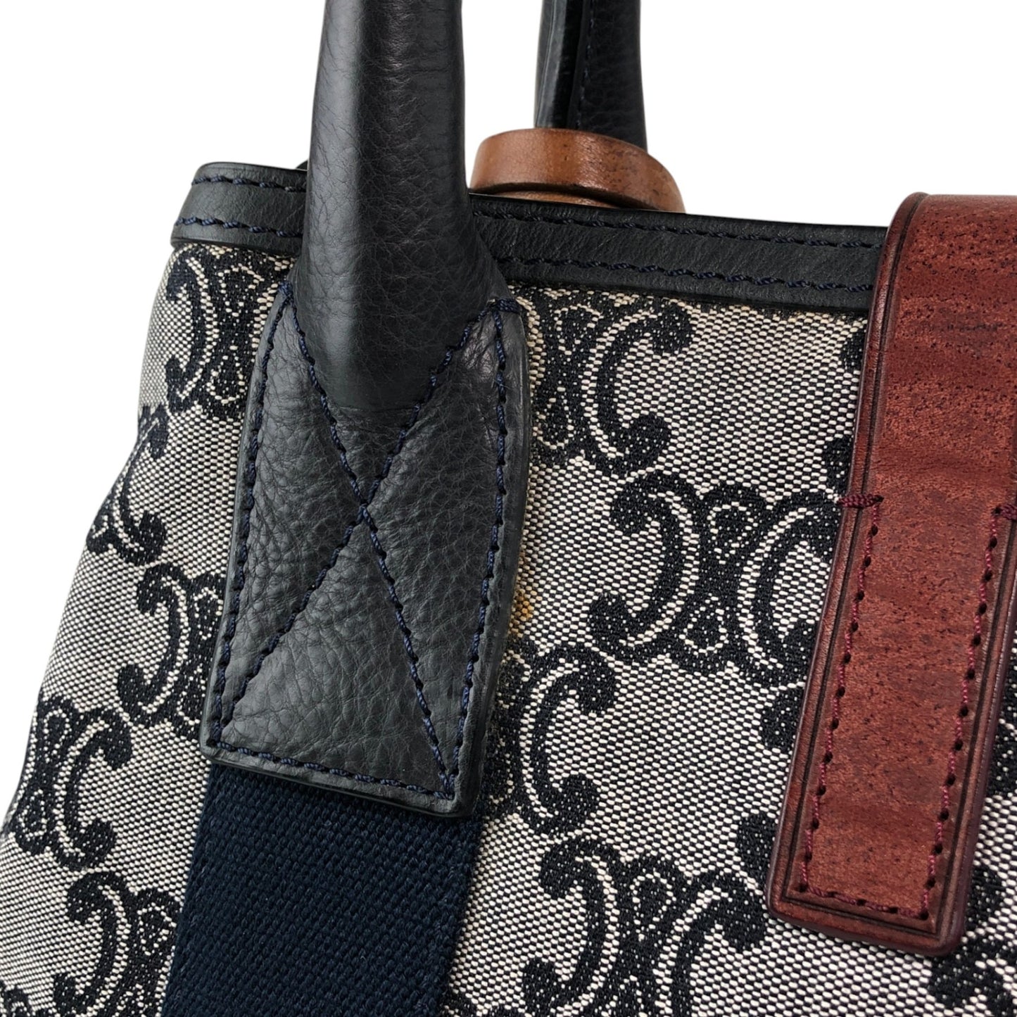 CELINE Blason Handbag Gray Vintage zrgr2s