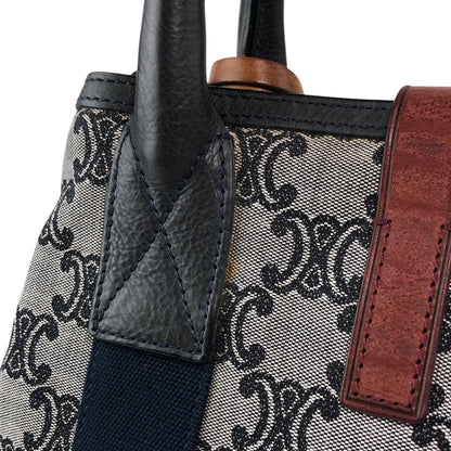 CELINE Blason Handbag Gray Vintage zrgr2s