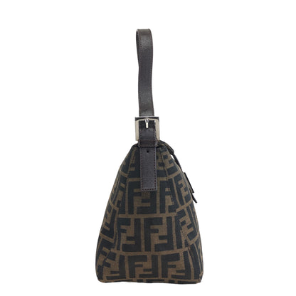 FENDI Zucca Jacquard Leather Shoulder bag Hobobag Brown Vintage a23v5e