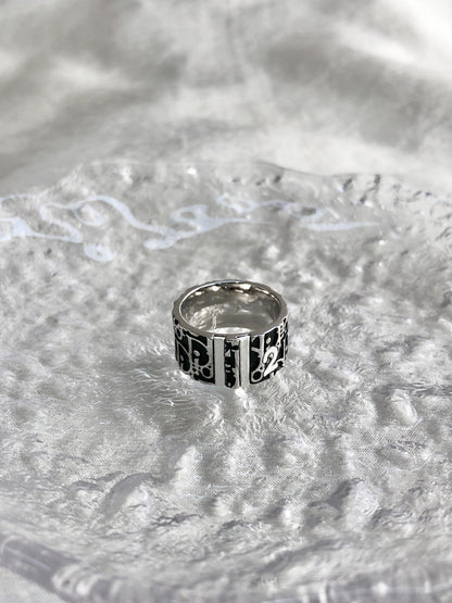 Christian Dior Trotter Ring Black Vintage 25jy2b