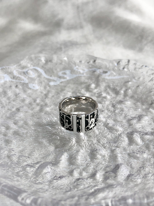 Christian Dior Trotter Ring Black Vintage 25jy2b