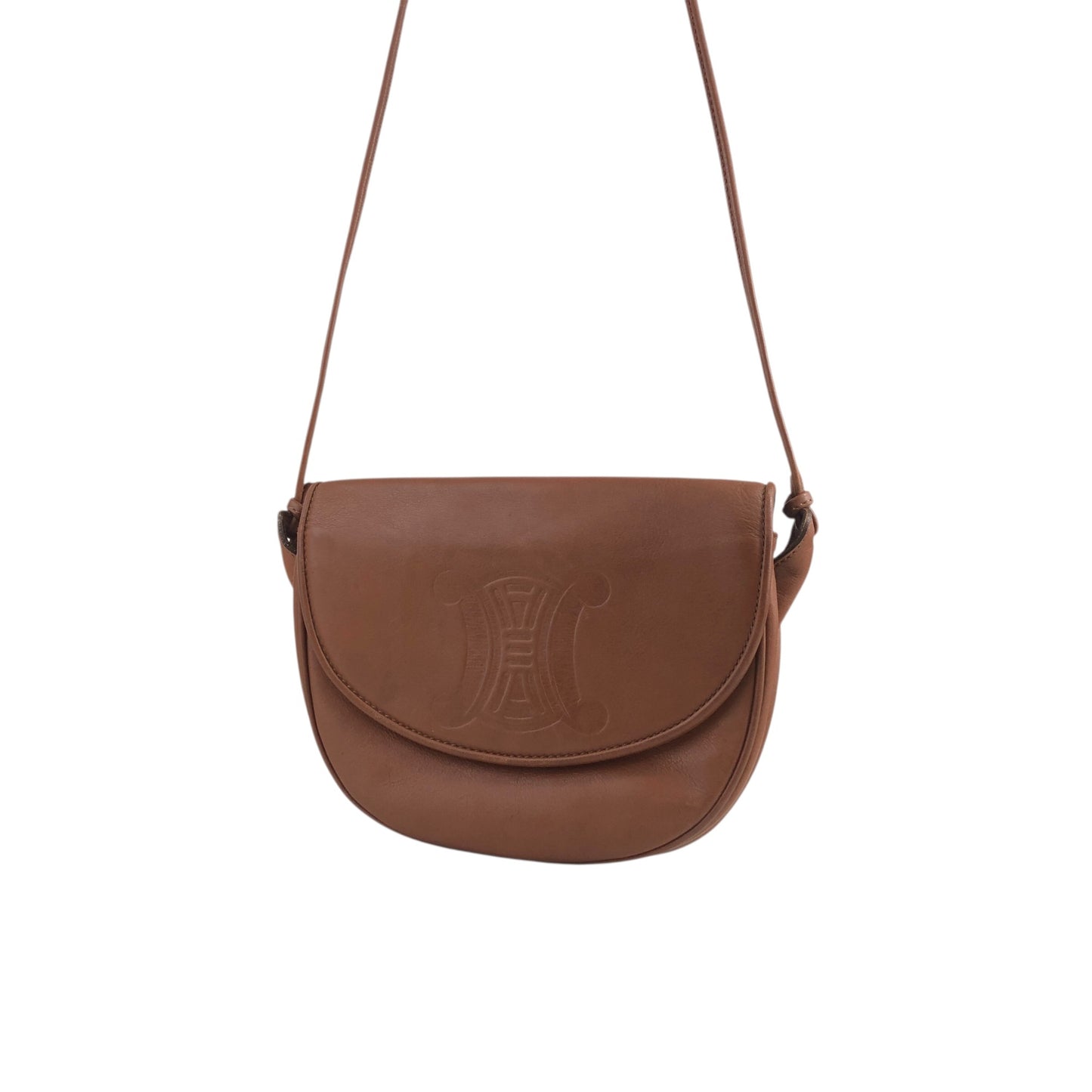 CELINE Blason Round Shoulder bag Brown Vintage krviby