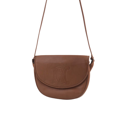 CELINE Blason Round Shoulder bag Brown Vintage krviby