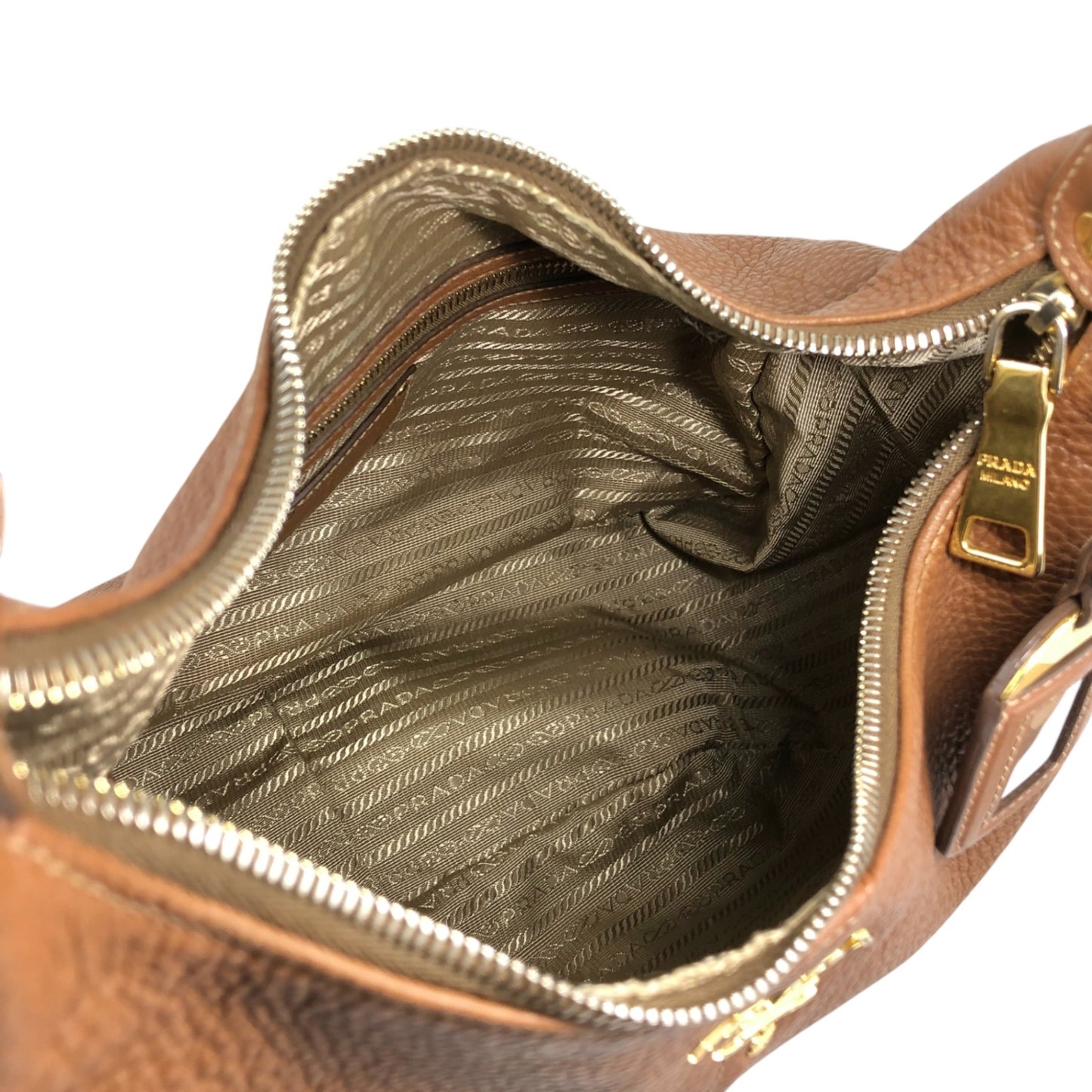 PRADA Logo Shoulder bag Brown Vintage rghemx