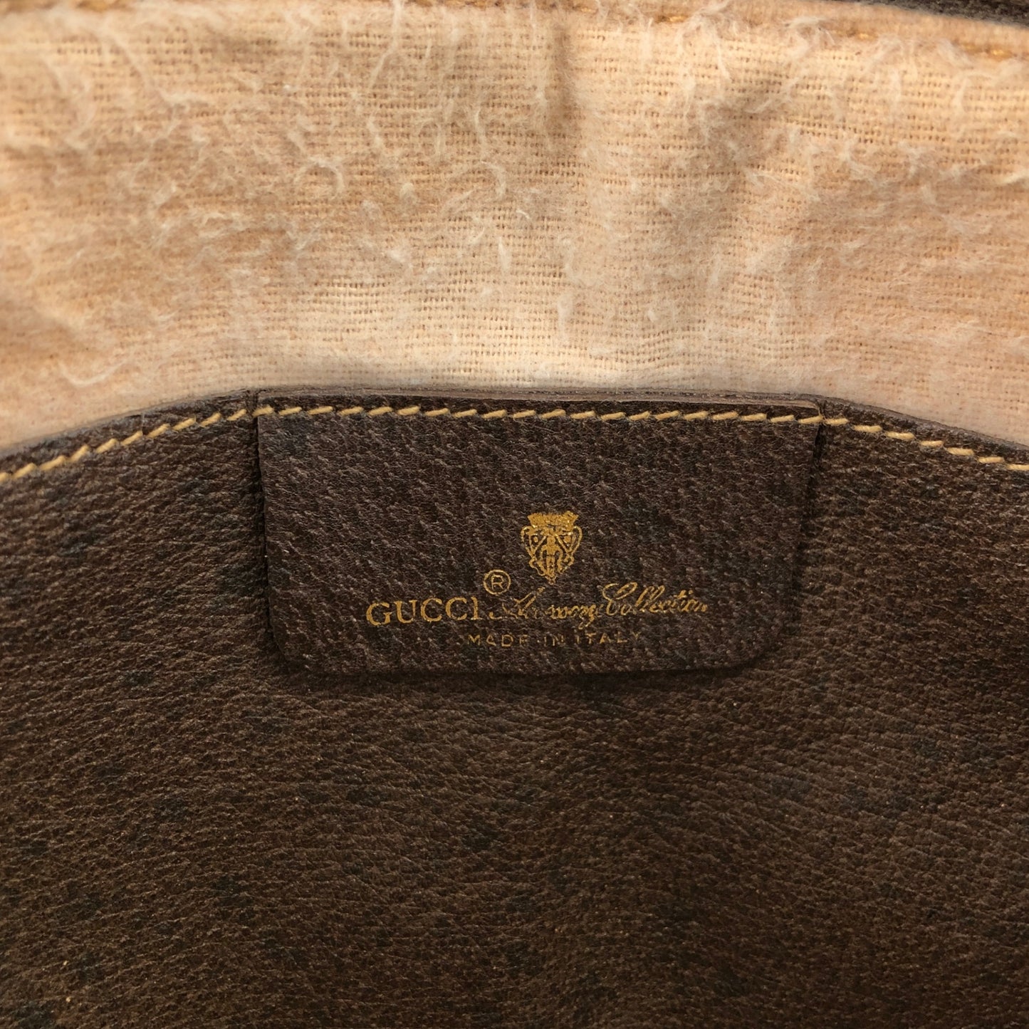 GUCCI Sherry Line GG Logo Shoulder bag Brown Vintage xif7sk