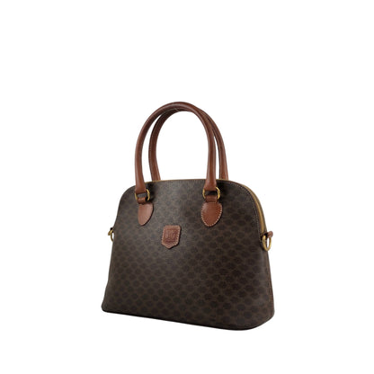 CELINE Macadam Blason Two-way Handbag Shoulder bag Brown Vintage rpmpji