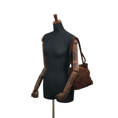 CHANEL Coco Mark Totebag Brown Vintage s32c85