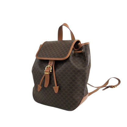 CELINE Macadam Front Buckle Backpack Brown Vintage 22b6rx