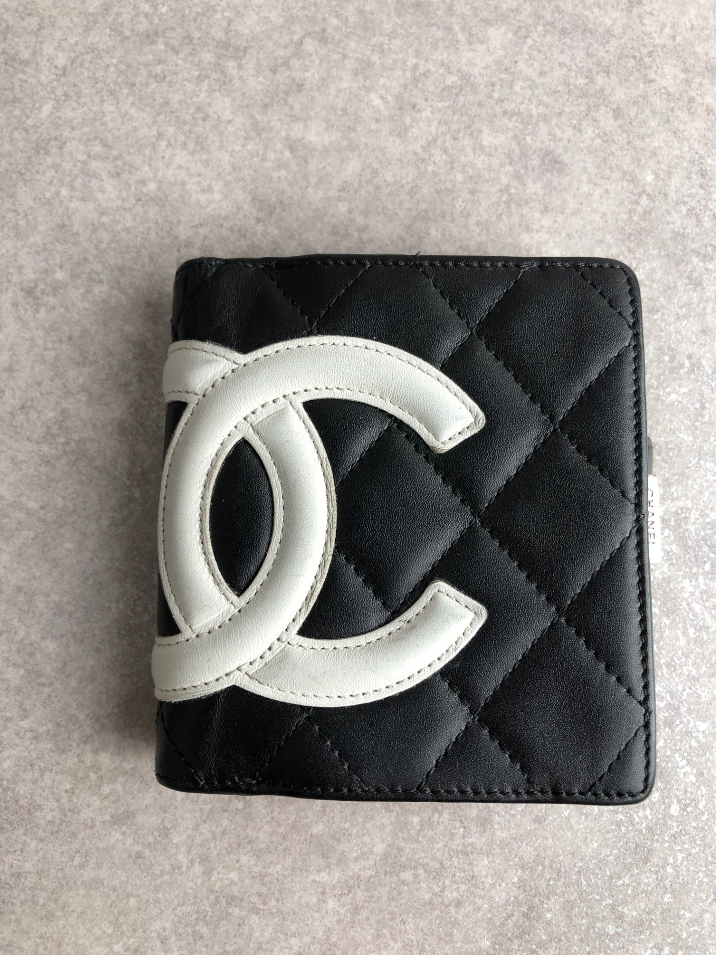 CHANEL Coco Mark Folded Wallet Black Vintage bggtt6