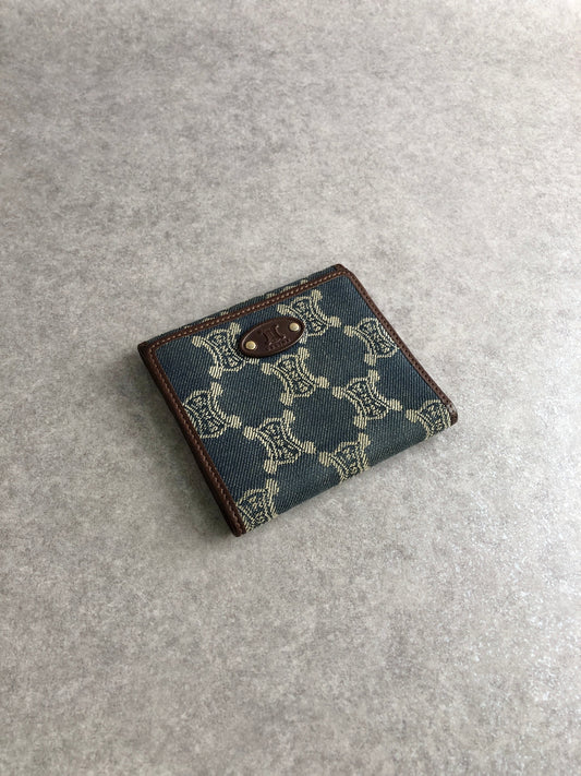 CELINE Paris Macadam Folded Wallet Indigo Vintage zbp5r8