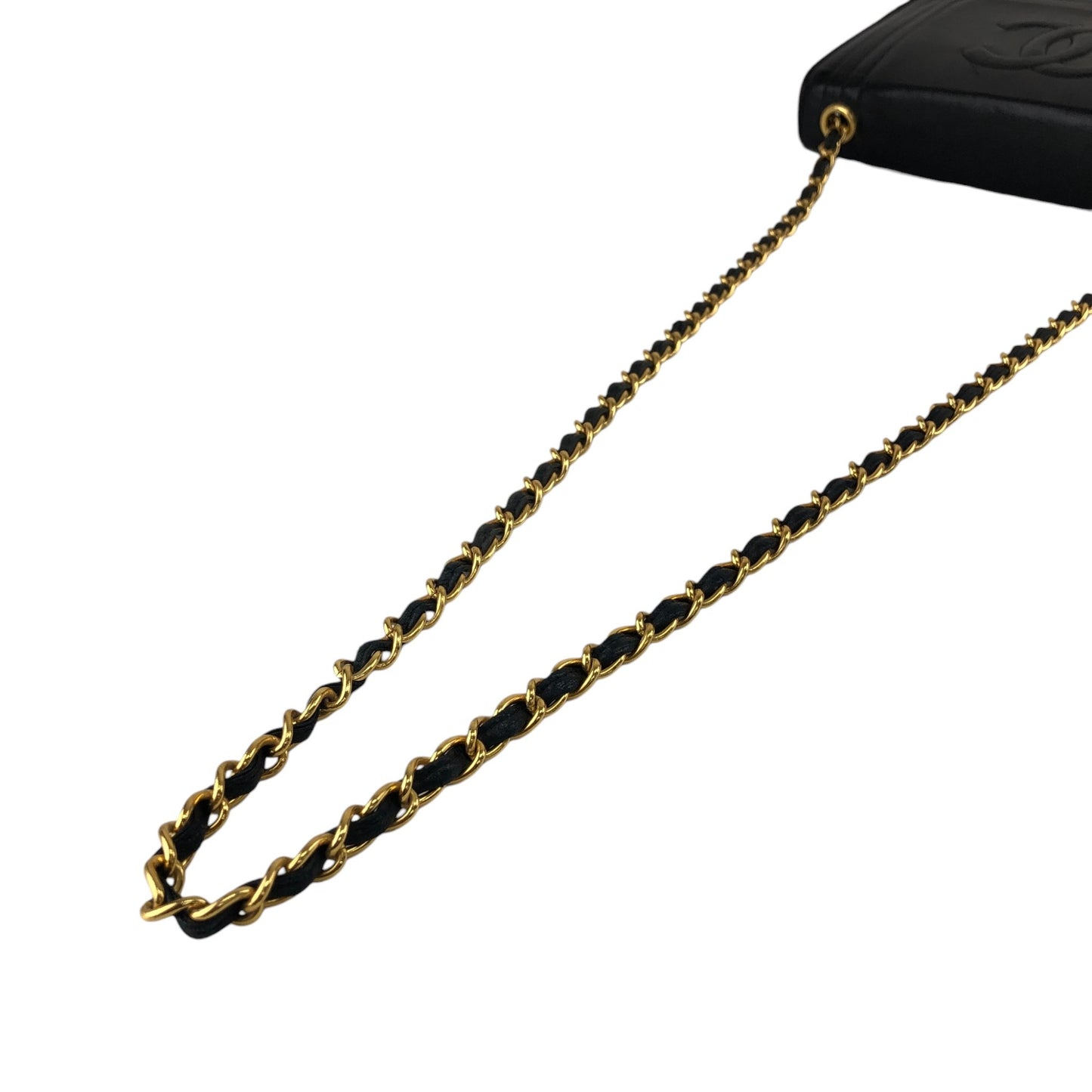 CHANEL Coco Mark Chain Shoulder bag Black Vintage jtk3dw