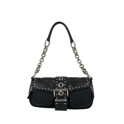 PRADA Triangle Logo Shoulder bag Black Vintage tiuxdg