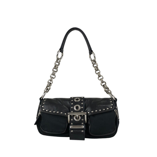 PRADA Triangle Logo Shoulder bag Black Vintage tiuxdg
