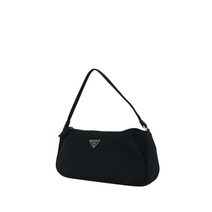 PRADA Tessuto Triangle Logo Small Handbag Black Vintage 7u2u85