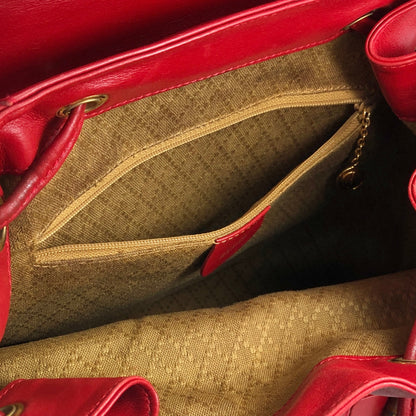 GUCCI Bamboo Double Pocket Backpack Red Vintage 3pzj72