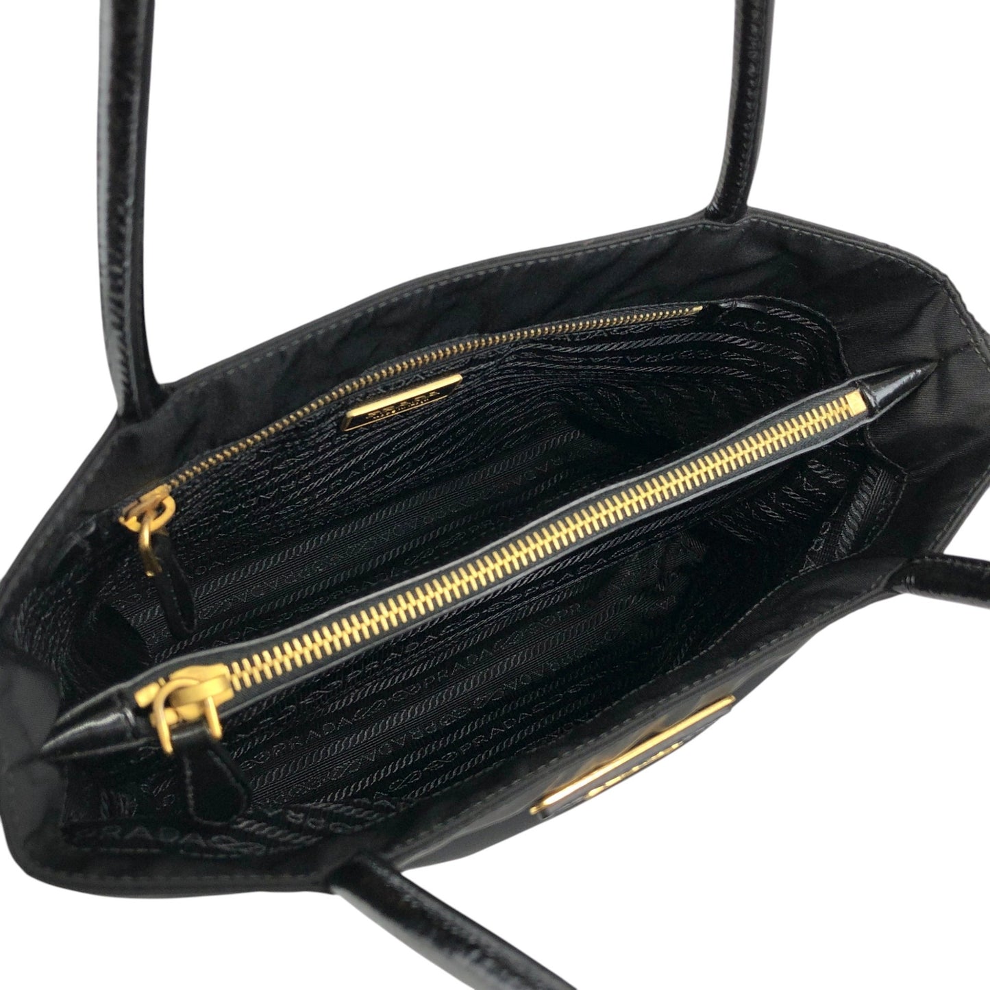 PRADA Tessuto Triangle Logo Totebag Black Vintage 3j825h