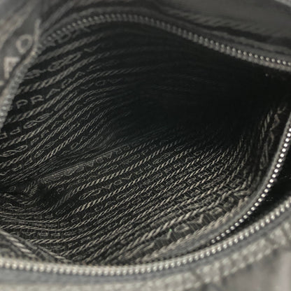 PRADA Triangle Logo Front Buckle Nylon Shoulder bag Black Vintage vseccy