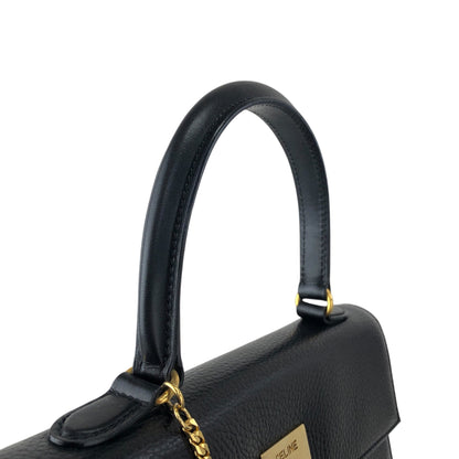 CELINE Gancini Handbag Black Vintage b8e6px