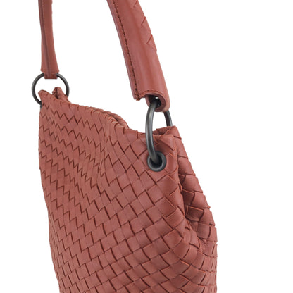 Bottega Veneta Intrecciato Shoulder bag Red Brown Vintage fhdvnr