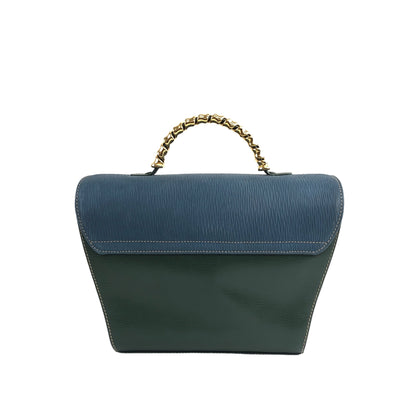 LOEWE Velazquez Handbag Vanity bag Blue×Green Vintage e3ji6u