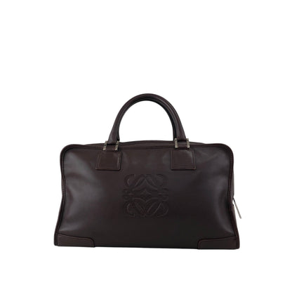 LOEWE Amazona35 Anagram Small Boston bag Handbag Brown Vintage t6ikyf