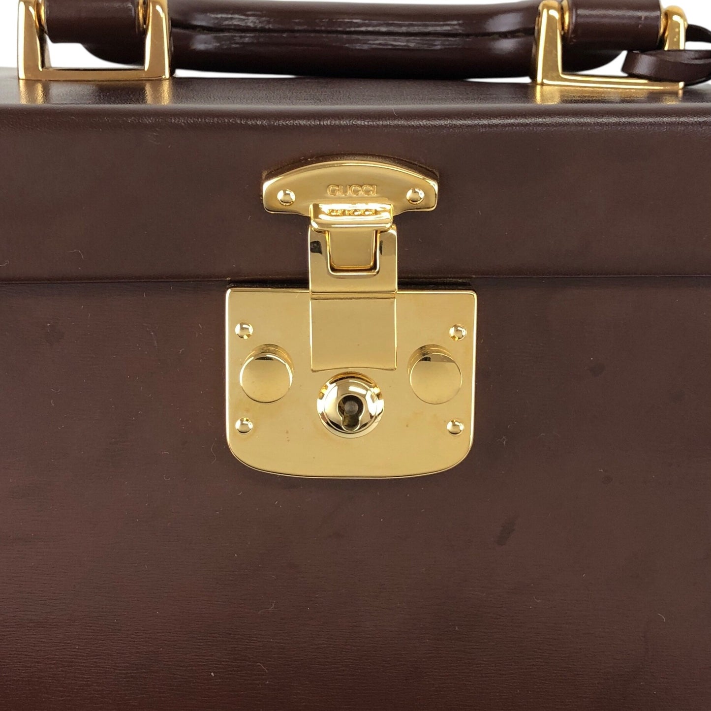 GUCCI Handbag Vanity bag Brown Vintage kj32bu