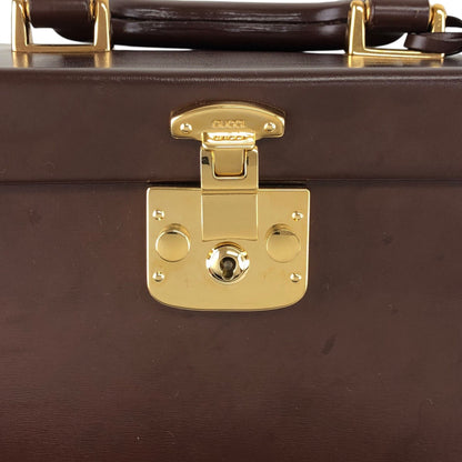 GUCCI Handbag Vanity bag Brown Vintage kj32bu