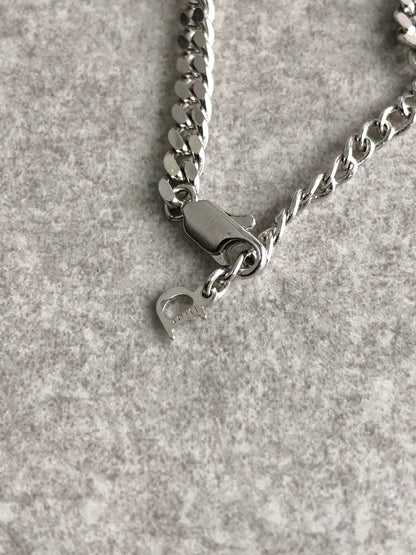 Christian Dior CD Logo Ribbon Motif Bracelet Silver Vintage rr7unm