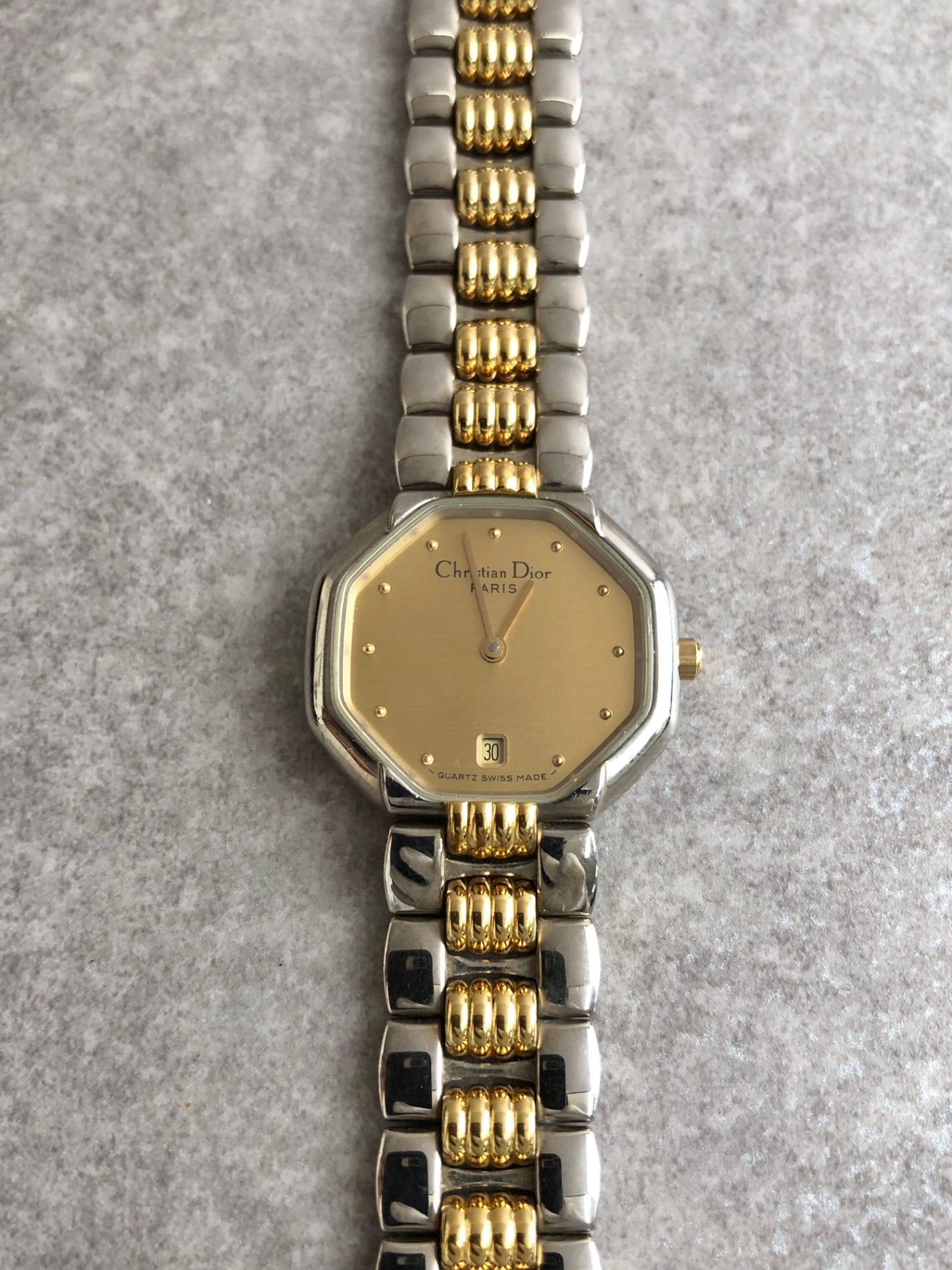 Christian Dior Octagon Watch Gold Vintage dyf2ss