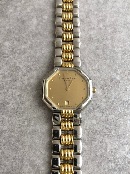 Christian Dior Octagon Watch Gold Vintage dyf2ss