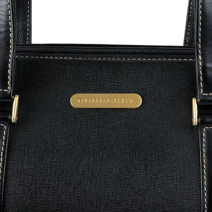 BURBERRY Logo Handbag Black Vintage vmkueb