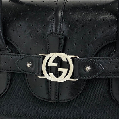 GUCCI Interlocking Logo Handbag Black Vintage 3k28tr