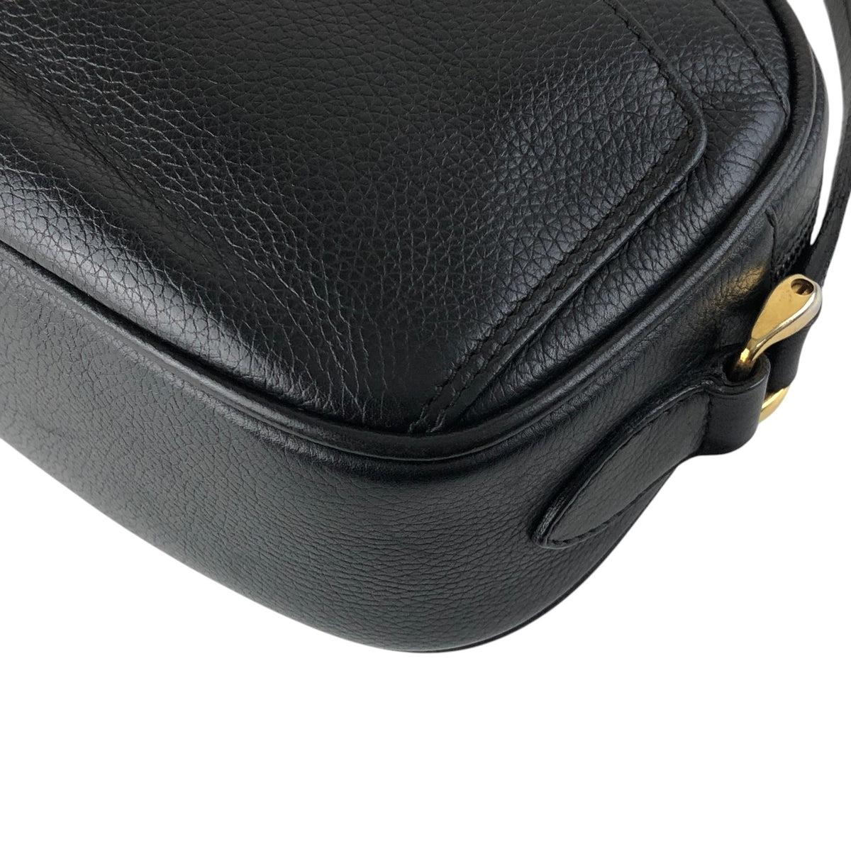 GUCCI GG Logo Motif Shoulder bag Black Vintage batagd