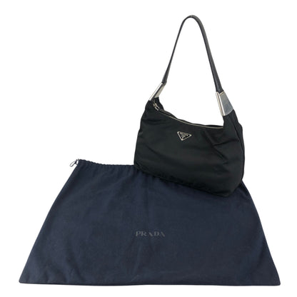 PRADA Tessuto Triangle Logo Shoulder bag Black Vintage 7c33nu