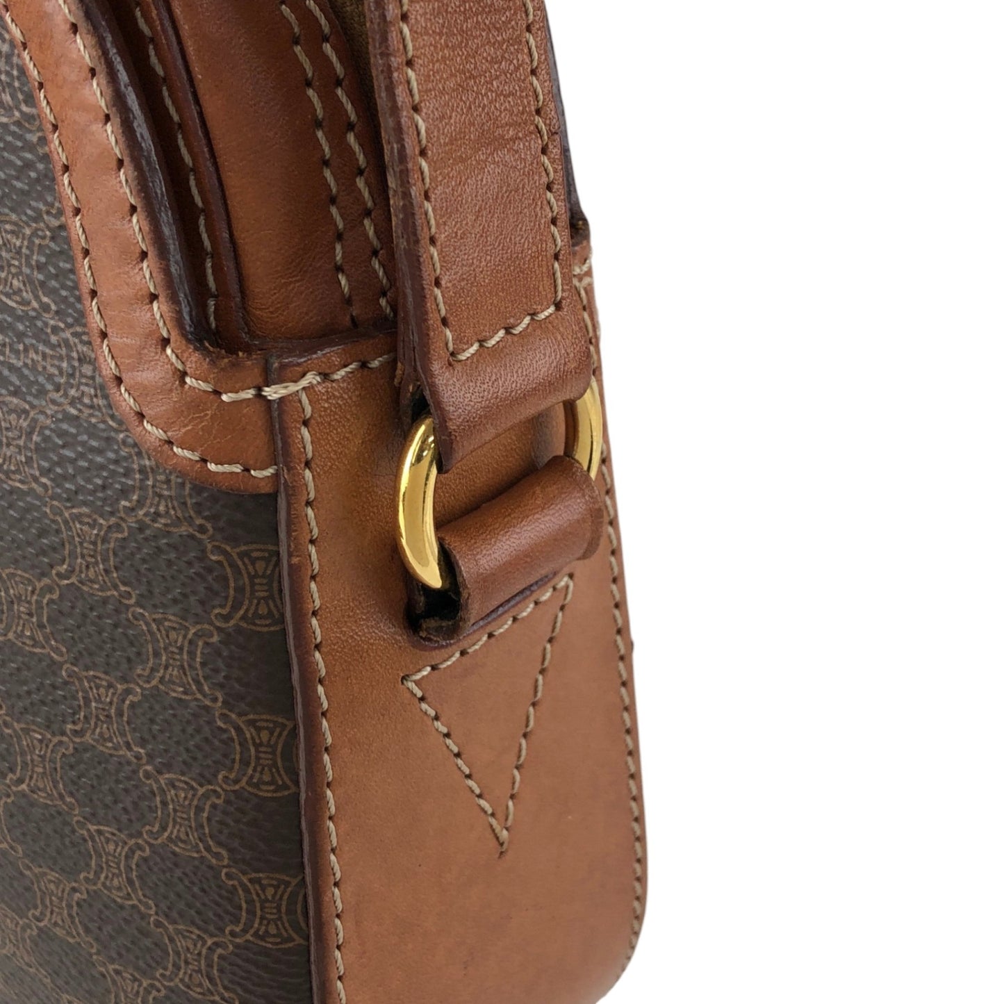 CELINE Macadam Blason Shoulder bag Brown Vintage bp2ksi
